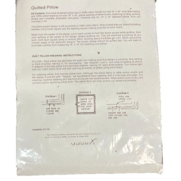 New Cathy Needlecraft Stenciled Pillow For Hand-Quilting Country Early American - Picture 2 of 3